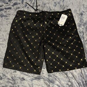 Luxurious Black and Gold Men's Shorts